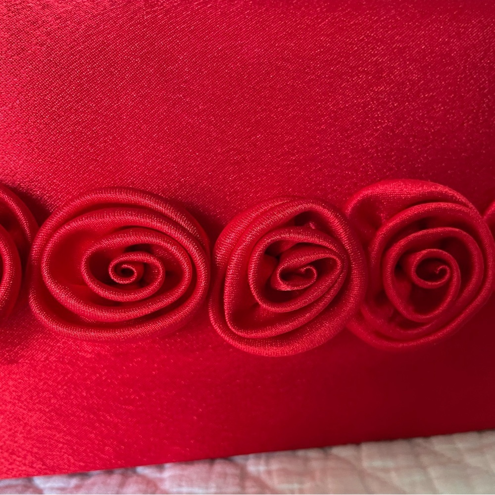 Elegant Red Floral Women's Bag